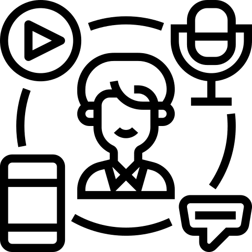 Voice recognition communications command recognition icon