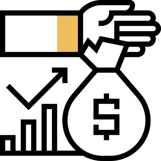 Investment money bag investment loan icon