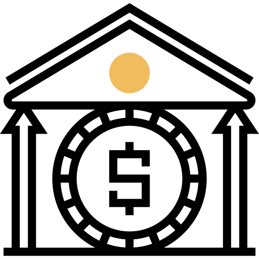 Bank revenue dollar symbol business and finance icon Bank revenue dollar symbol business and finance icon