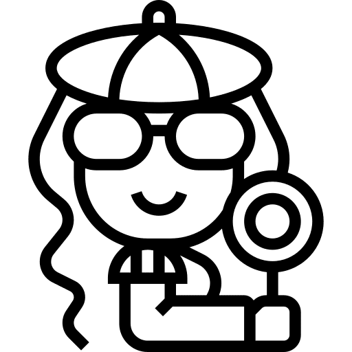 Detective woman profession job icon