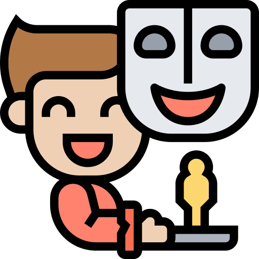 Actor performer people mask icon