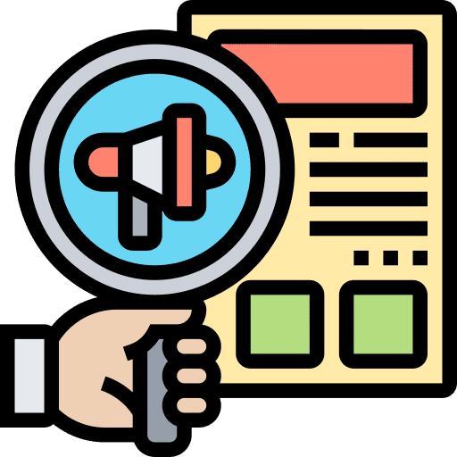 Advertising loupe announce advertising icon