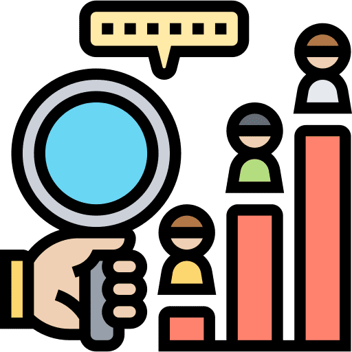 Market research target demand analytics icon