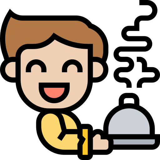Waiter butler meal people icon Waiter butler meal people icon