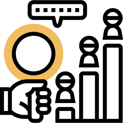 Market research analytics marketing target icon