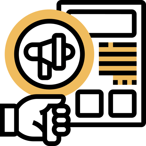 Advertising loupe marketing classified icon