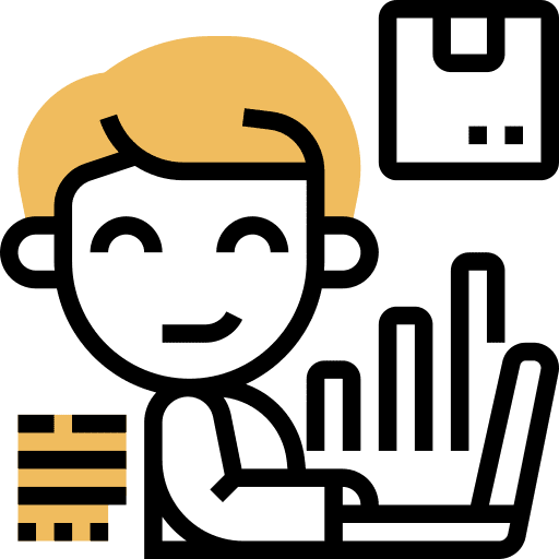 Analyst report man statistics icon