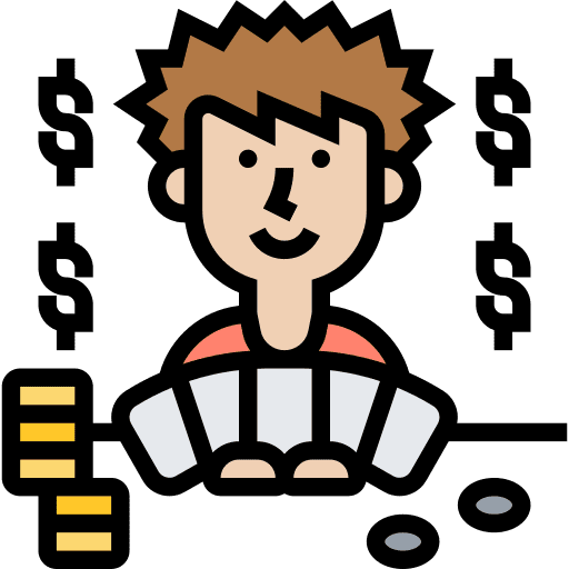 Gambling play hand card icon