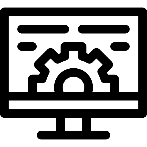 Computer gear development seo and web icon