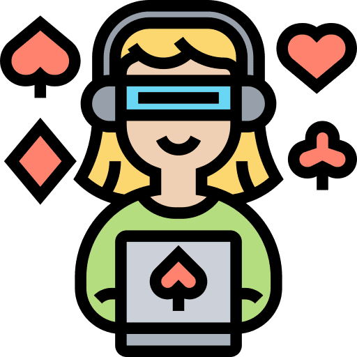 Gaming woman slot machine gambling icon Gaming woman slot machine gambling icon