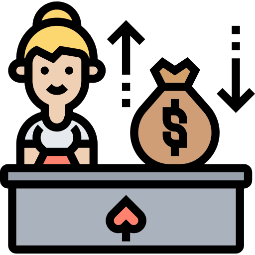 Money exchange money poker chip gambler icon Money exchange money poker chip gambler icon