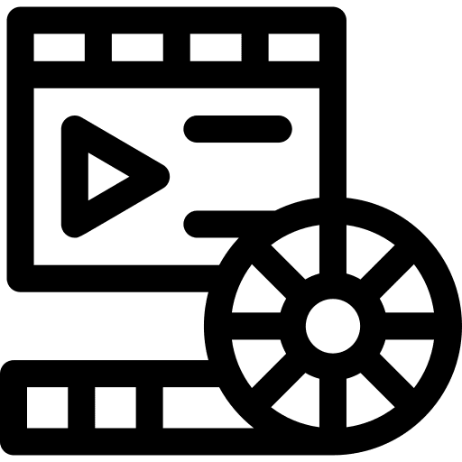 Film reel video player cinema technology icon