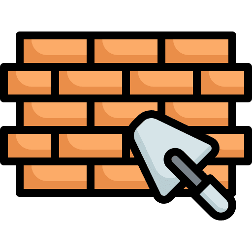 Brickwall stone repair wall icon