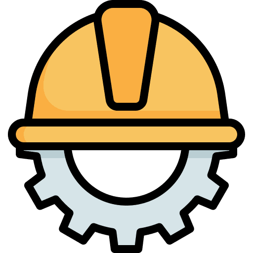 Gear engineer construction safety icon