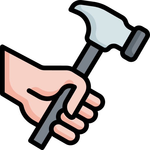 Hammer carpentry construction and tools worker icon