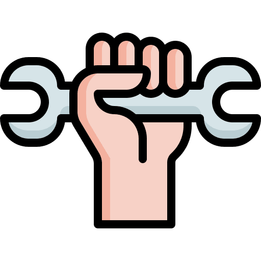 Wrench labour day fist gesture icon