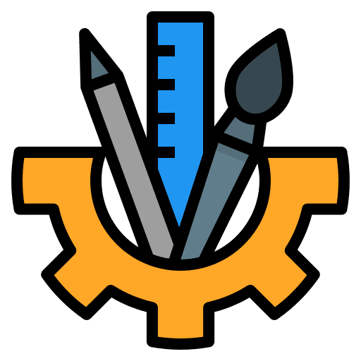 Creative tools brush thinking creativity icon