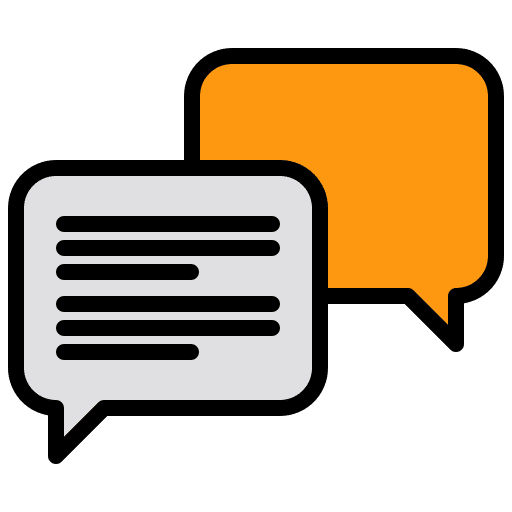 Conversation communications speech bubble chat icon