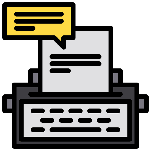 Typewriter investigator typewriter communications icon