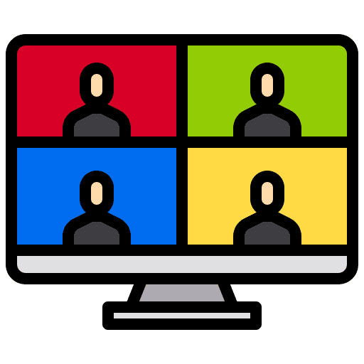 Video online class online conference communications icon