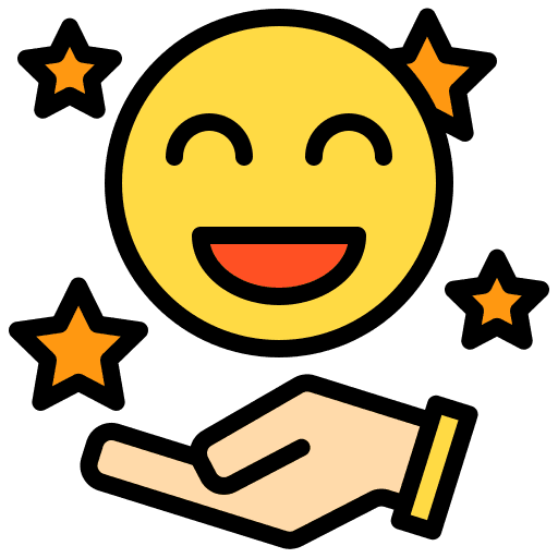 Happy emoji emoticon customer review icon