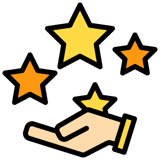 Star hand review marketing icon