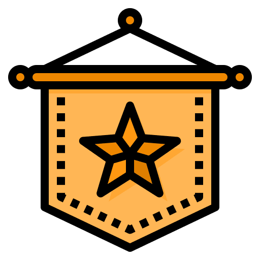 Flag winner champion badge icon