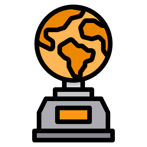 Trophy sports and competition award champion icon