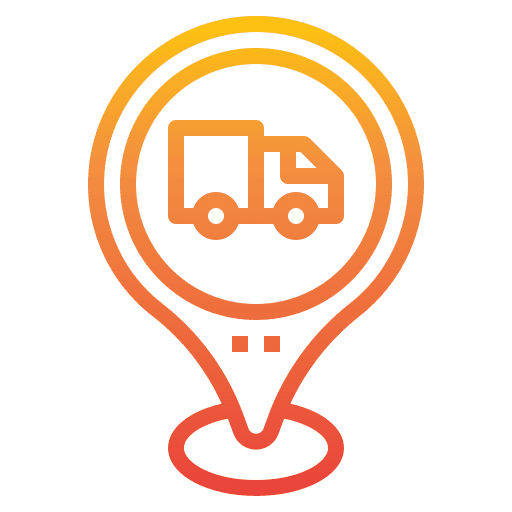 Logistic maps and location truck navigation icon
