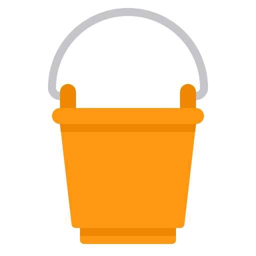 Bucket construction and tools water bucket equipment icon