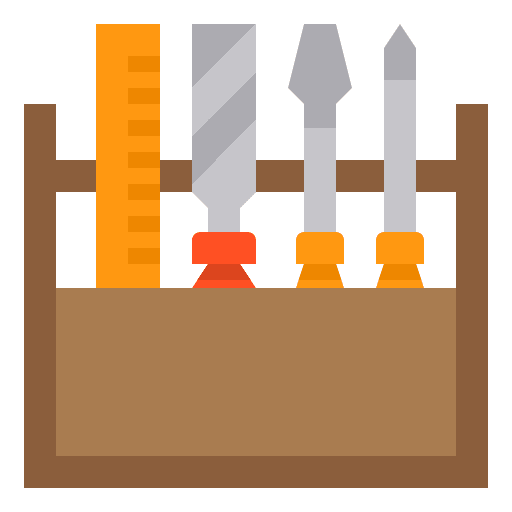 Toolboxes construction and tools carpenter toolboxes icon