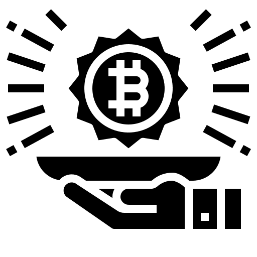 Bitcoin hand bitcoin banking icon