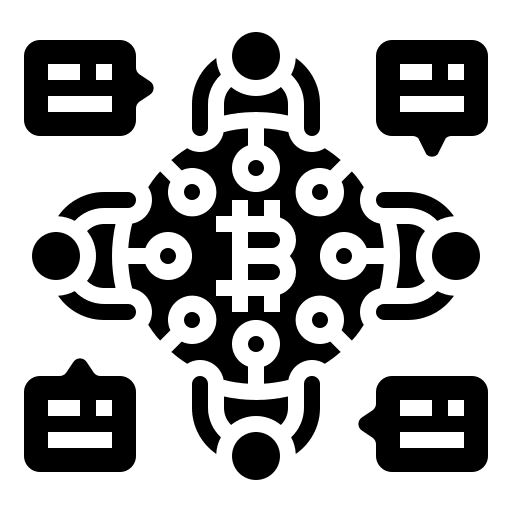 Conference bitcoin currency round table icon