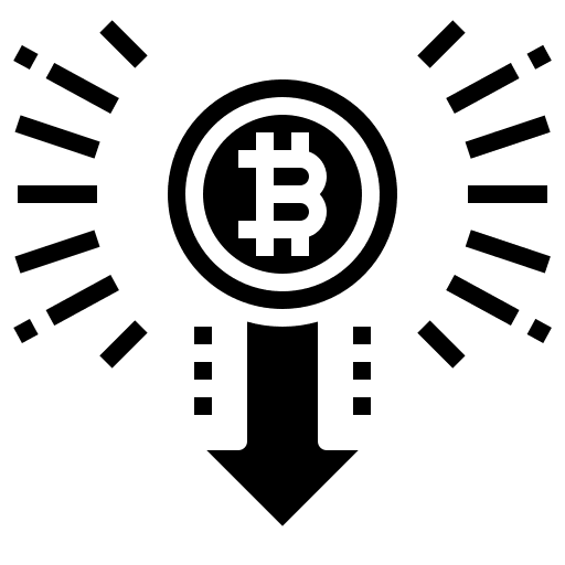 Drop in value currency business and finance business icon