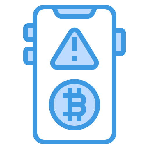 Alert banking bitcoin warning icon Alert banking bitcoin warning icon