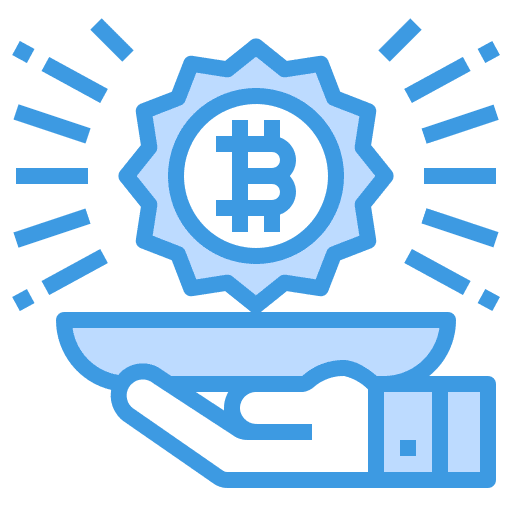 Bitcoin hand business and finance business icon