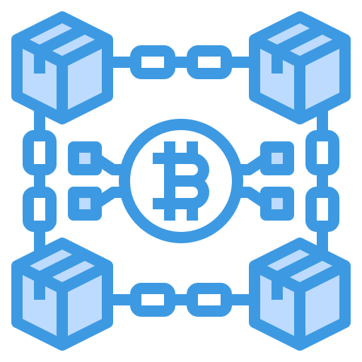 Blockchain banking business currency icon Blockchain banking business currency icon