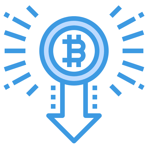 Drop in value currency down arrow business icon