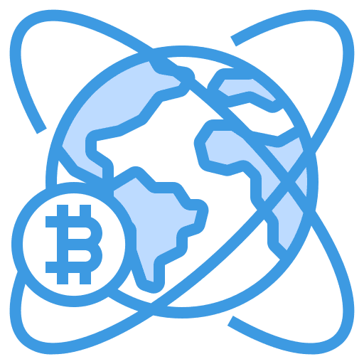 Global business and finance banking bitcoin icon