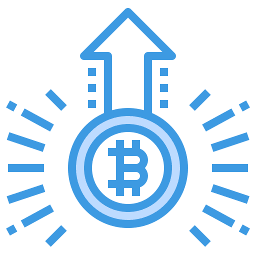 Increase bitcoin increase business icon Increase bitcoin increase business icon