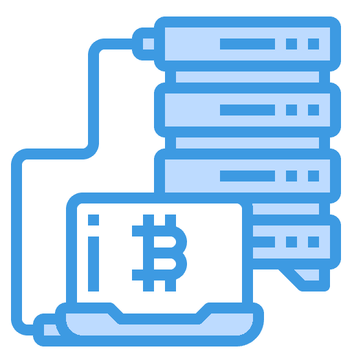 Big data bitcoin server computing icon Big data bitcoin server computing icon