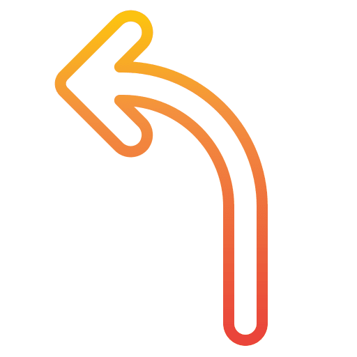 Left arrow trajectory left arrow direction icon