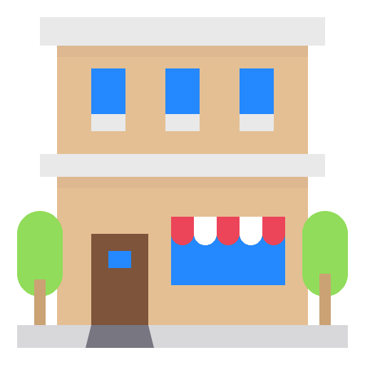 Apartment property building architecture and city icon
