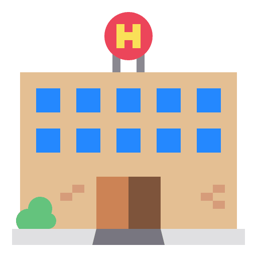 Hotel building architecture and city apartment icon