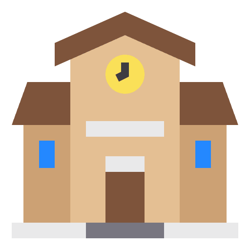 School architecture and city construction education icon