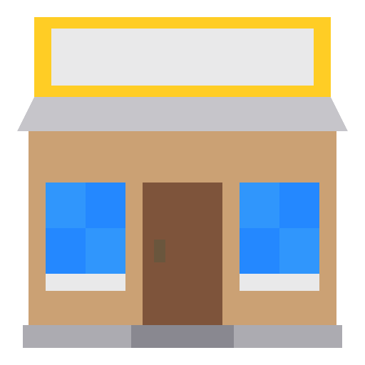Shop building architecture and city store icon