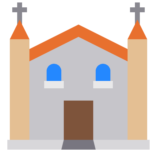 Church church building architecture and city icon