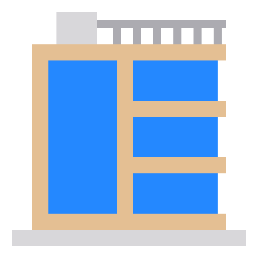 Apartment architecture and city building apartment icon