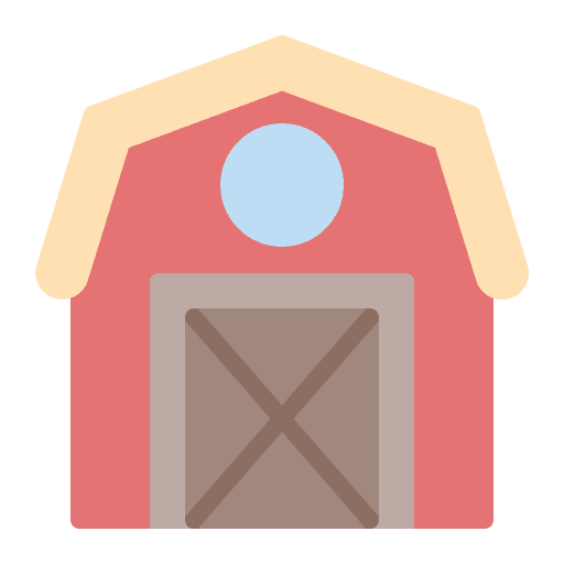 Barn farming and gardening farm house barn icon