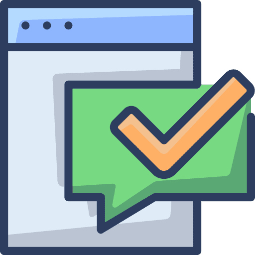 Approve chatting browser done icon